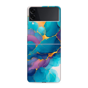 Пластиковый чехол на Samsung Galaxy Z Flip 3 с принтом Мрамор блестки Пластиковый чехол на Samsung Galaxy Z Flip 3 с принтом Мрамор блестки