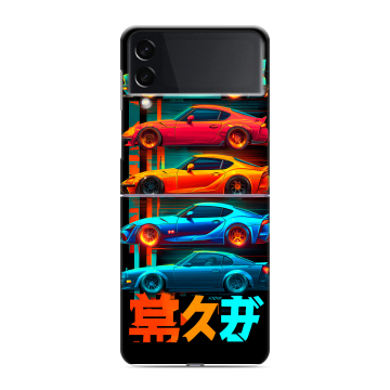 Пластиковый чехол на Samsung Galaxy Z Flip 3 с принтом машины тачки Пластиковый чехол на Samsung Galaxy Z Flip 3 с принтом машины тачки