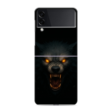 Пластиковый чехол на Samsung Galaxy Z Flip 3 с принтом Волк Пластиковый чехол на Samsung Galaxy Z Flip 3 с принтом Волк