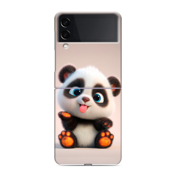 Пластиковый чехол на Samsung Galaxy Z Flip 3 с принтом милая панда Пластиковый чехол на Samsung Galaxy Z Flip 3 с принтом милая панда