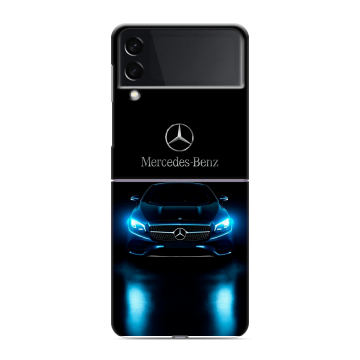 Пластиковый чехол на Samsung Galaxy Z Flip 3 с принтом Mercedes Мерседес Пластиковый чехол на Samsung Galaxy Z Flip 3 с принтом Mercedes Мерседес