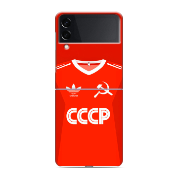 Пластиковый чехол на Samsung Galaxy Z Flip 3 с принтом Флаг Герб СССР Пластиковый чехол на Samsung Galaxy Z Flip 3 с принтом Флаг Герб СССР