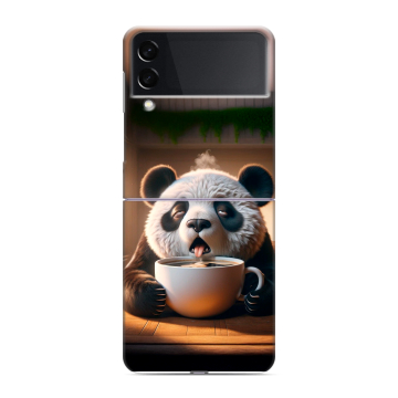 Пластиковый чехол на Samsung Galaxy Z Flip 3 с принтом смешная панда Пластиковый чехол на Samsung Galaxy Z Flip 3 с принтом смешная панда