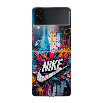 Пластиковый чехол на Samsung Galaxy Z Flip 3 с принтом Nike Найк Пластиковый чехол на Samsung Galaxy Z Flip 3 с принтом Nike Найк