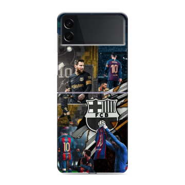 Пластиковый чехол на Samsung Galaxy Z Flip 3 с принтом Messi Barcelona Пластиковый чехол на Samsung Galaxy Z Flip 3 с принтом Messi Barcelona