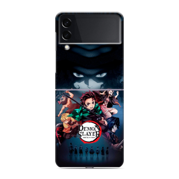 Пластиковый чехол на Samsung Galaxy Z Flip 3 с принтом Demon Slayer Клинок рассекающий демонов Пластиковый чехол на Samsung Galaxy Z Flip 3 с принтом Demon Slayer Клинок рассекающий демонов