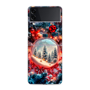 Пластиковый чехол на Samsung Galaxy Z Flip 3 с принтом Новый год Пластиковый чехол на Samsung Galaxy Z Flip 3 с принтом Новый год