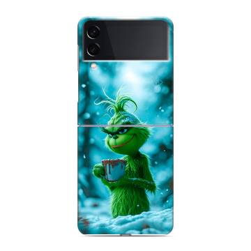 Пластиковый чехол на Samsung Galaxy Z Flip 3 с принтом Новый год гринч Пластиковый чехол на Samsung Galaxy Z Flip 3 с принтом Новый год гринч