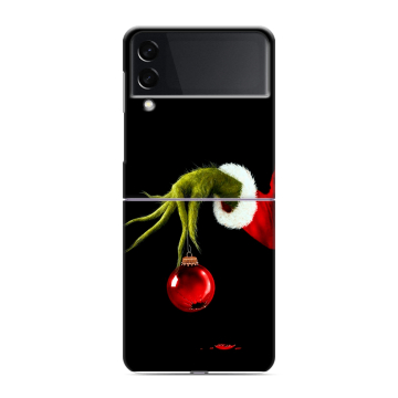 Пластиковый чехол на Samsung Galaxy Z Flip 3 с принтом Новый год Гринч Пластиковый чехол на Samsung Galaxy Z Flip 3 с принтом Новый год Гринч