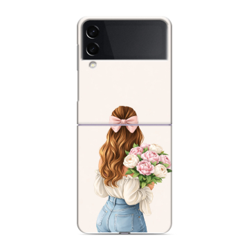 Пластиковый чехол на Samsung Galaxy Z Flip 3 с принтом женский Пластиковый чехол на Samsung Galaxy Z Flip 3 с принтом женский