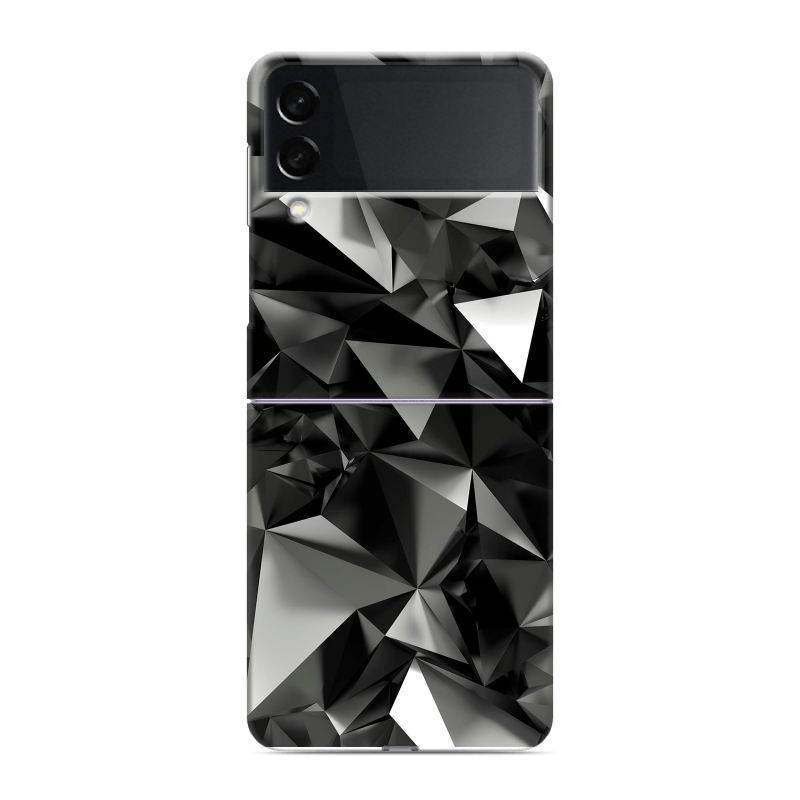 Пластиковый чехол на Samsung Galaxy Z Flip 3 с принтом Черные кристаллы Пластиковый чехол на Samsung Galaxy Z Flip 3 с принтом Черные кристаллы