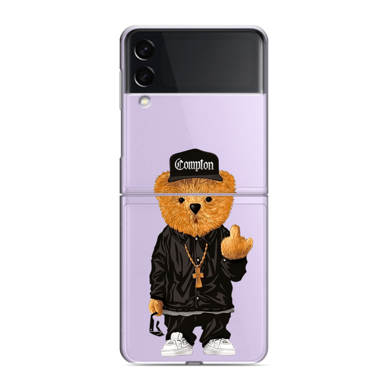 Пластиковый чехол на Samsung Galaxy Z Flip 3 с принтом Мишка Пластиковый чехол на Samsung Galaxy Z Flip 3 с принтом Мишка