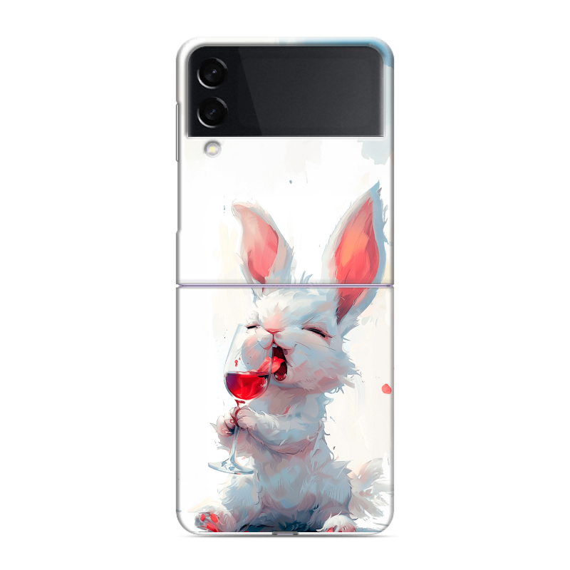 Пластиковый чехол на Samsung Galaxy Z Flip 3 с принтом кролик зайчик Пластиковый чехол на Samsung Galaxy Z Flip 3 с принтом кролик зайчик