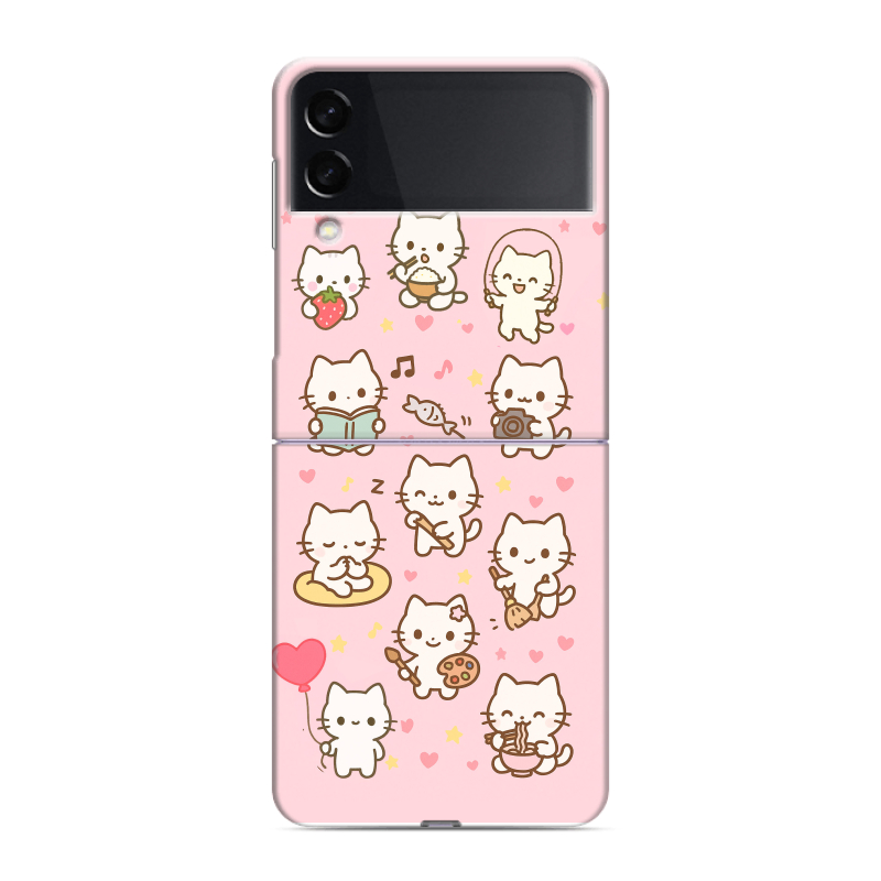 Пластиковый чехол на Samsung Galaxy Z Flip 3 с принтом Hello Kitty Хелоу Кити Пластиковый чехол на Samsung Galaxy Z Flip 3 с принтом Hello Kitty Хелоу Кити