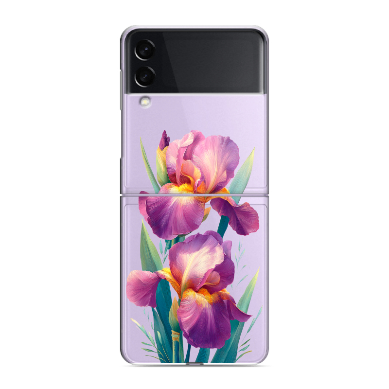 Пластиковый чехол на Samsung Galaxy Z Flip 3 с принтом Цветы орхидеи Пластиковый чехол на Samsung Galaxy Z Flip 3 с принтом Цветы орхидеи
