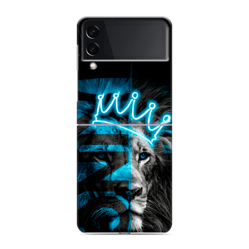 Пластиковый чехол на Samsung Galaxy Z Flip 3 с принтом Король лев Пластиковый чехол на Samsung Galaxy Z Flip 3 с принтом Король лев