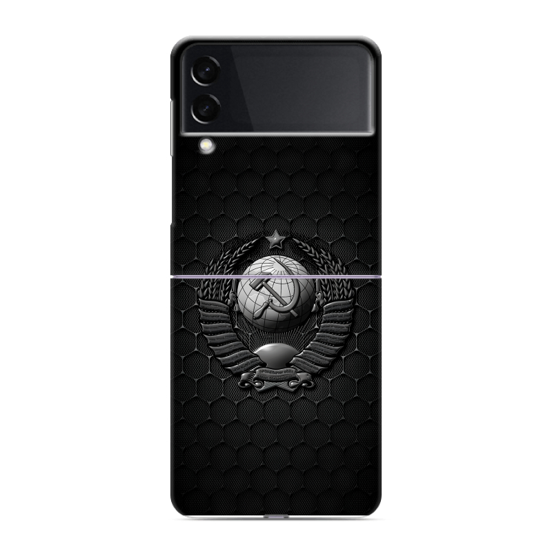 Пластиковый чехол на Samsung Galaxy Z Flip 3 с принтом Герб Флаг СССР Пластиковый чехол на Samsung Galaxy Z Flip 3 с принтом Герб Флаг СССР