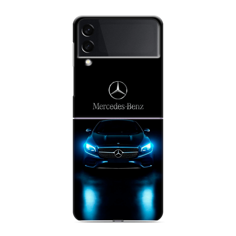 Пластиковый чехол на Samsung Galaxy Z Flip 3 с принтом Mercedes Мерседес Пластиковый чехол на Samsung Galaxy Z Flip 3 с принтом Mercedes Мерседес