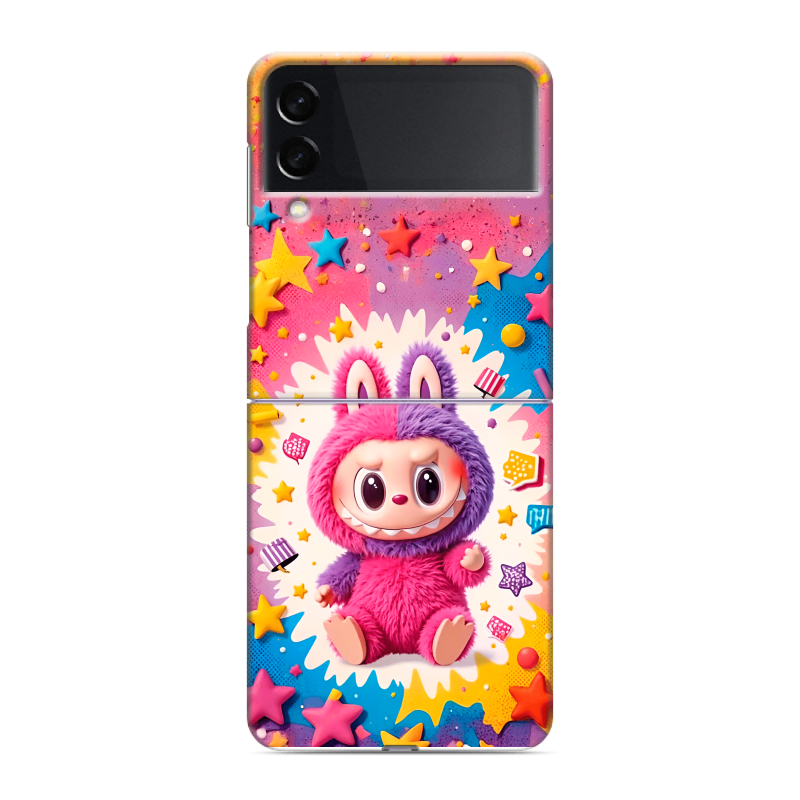 Пластиковый чехол на Samsung Galaxy Z Flip 3 с принтом Labubu Лабубу Пластиковый чехол на Samsung Galaxy Z Flip 3 с принтом Labubu Лабубу