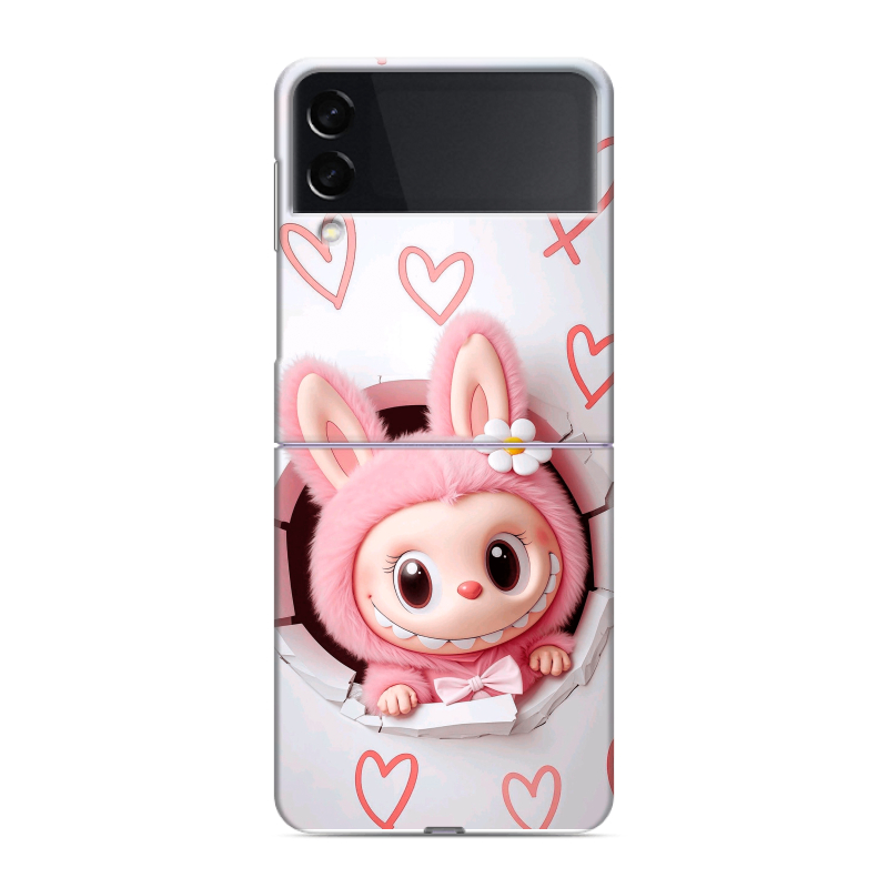 Пластиковый чехол на Samsung Galaxy Z Flip 3 с принтом Labubu Лабубу Пластиковый чехол на Samsung Galaxy Z Flip 3 с принтом Labubu Лабубу