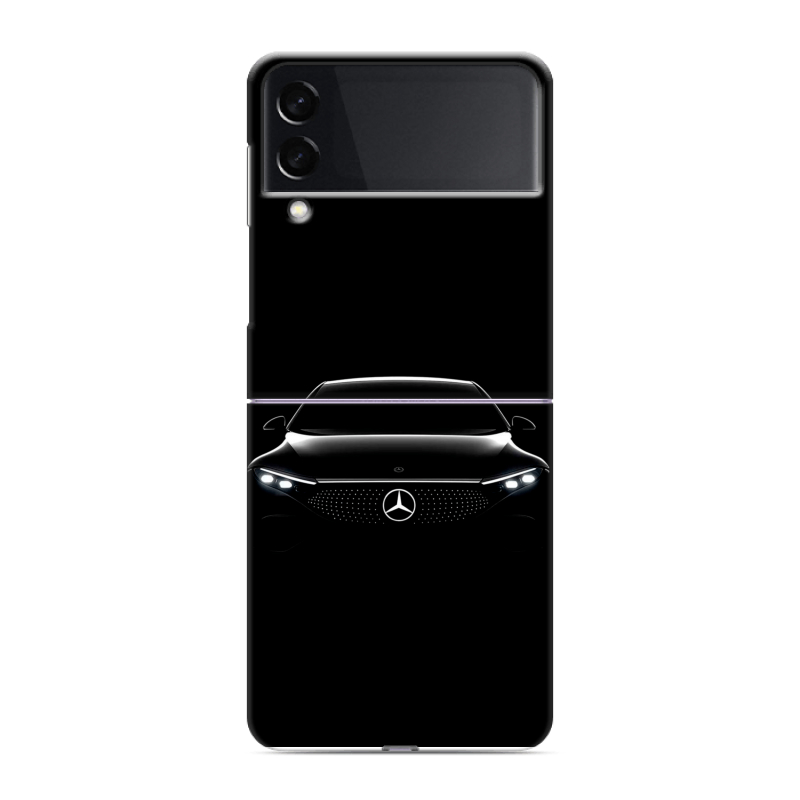 Пластиковый чехол на Samsung Galaxy Z Flip 3 с принтом Mercedes Мерседес Пластиковый чехол на Samsung Galaxy Z Flip 3 с принтом Mercedes Мерседес