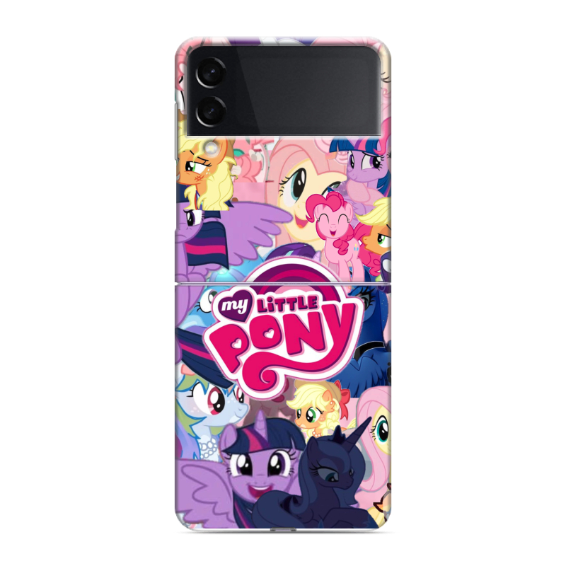 Пластиковый чехол на Samsung Galaxy Z Flip 3 с принтом My little pony Дружба чудо Пластиковый чехол на Samsung Galaxy Z Flip 3 с принтом My little pony Дружба чудо