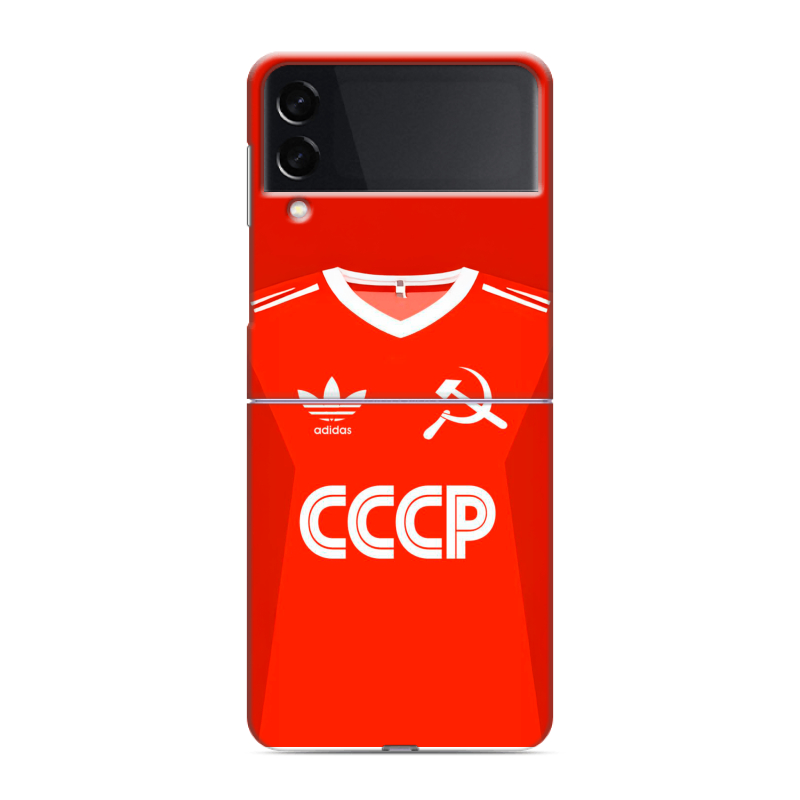 Пластиковый чехол на Samsung Galaxy Z Flip 3 с принтом Флаг Герб СССР Пластиковый чехол на Samsung Galaxy Z Flip 3 с принтом Флаг Герб СССР