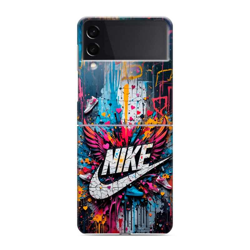 Пластиковый чехол на Samsung Galaxy Z Flip 3 с принтом Nike Найк Пластиковый чехол на Samsung Galaxy Z Flip 3 с принтом Nike Найк