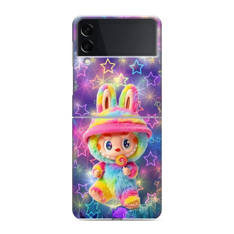Пластиковый чехол на Samsung Galaxy Z Flip 3 с принтом Labubu Лабубу Пластиковый чехол на Samsung Galaxy Z Flip 3 с принтом Labubu Лабубу