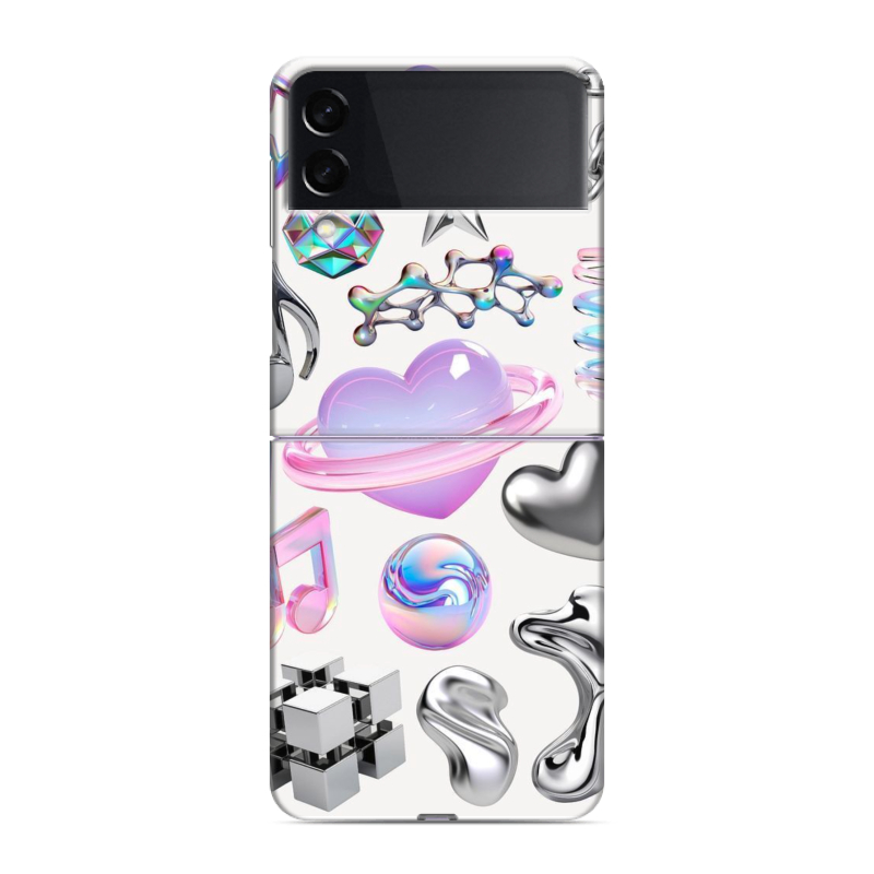 Пластиковый чехол на Samsung Galaxy Z Flip 3 с принтом Y2K Пластиковый чехол на Samsung Galaxy Z Flip 3 с принтом Y2K