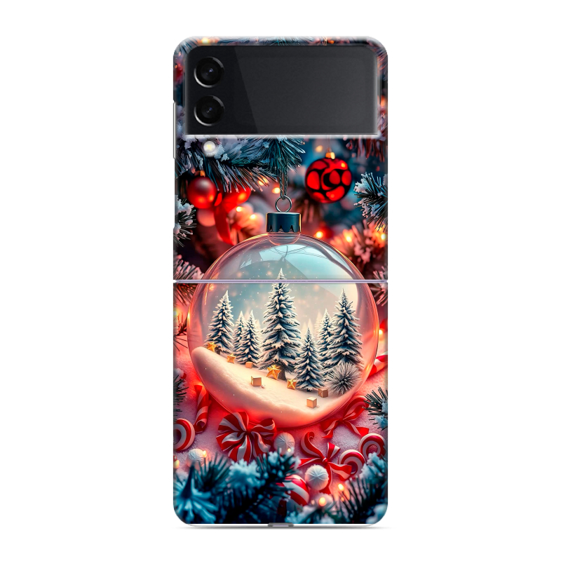 Пластиковый чехол на Samsung Galaxy Z Flip 3 с принтом Новый год Пластиковый чехол на Samsung Galaxy Z Flip 3 с принтом Новый год