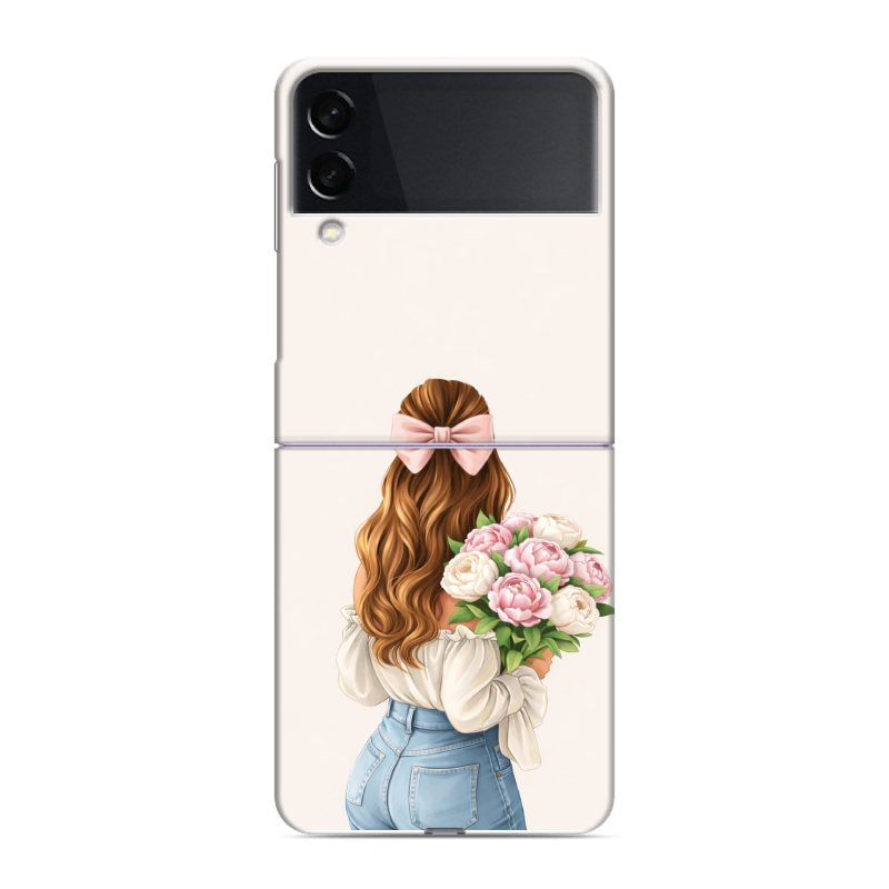Пластиковый чехол на Samsung Galaxy Z Flip 3 с принтом женский Пластиковый чехол на Samsung Galaxy Z Flip 3 с принтом женский