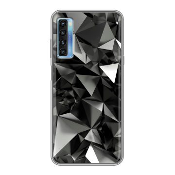 Силиконовый чехол на TCL 20L с принтом Черные кристаллы Силиконовый чехол на TCL 20L с принтом Черные кристаллы