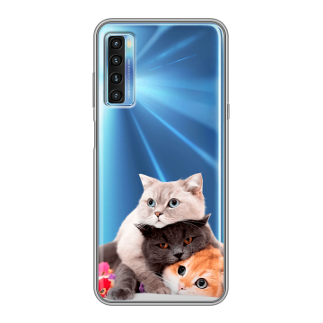 Силиконовый чехол на TCL 20L с принтом Кошки Силиконовый чехол на TCL 20L с принтом Кошки