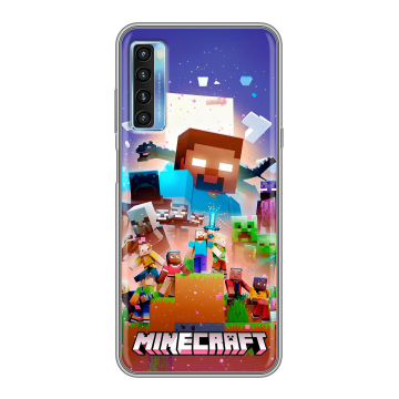 Силиконовый чехол на TCL 20L с принтом Майнкрафт Minecraft Силиконовый чехол на TCL 20L с принтом Майнкрафт Minecraft