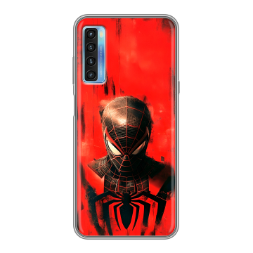 Силиконовый чехол на TCL 20L с принтом человек паук spiderman Силиконовый чехол на TCL 20L с принтом человек паук spiderman