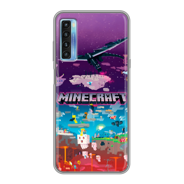 Силиконовый чехол на TCL 20L с принтом Майнкрафт Minecraft Силиконовый чехол на TCL 20L с принтом Майнкрафт Minecraft