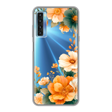 Силиконовый чехол на TCL 20L с принтом Цветы принт