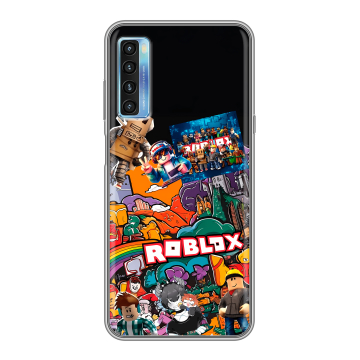 Силиконовый чехол на TCL 20L с принтом Roblox Роблокс
