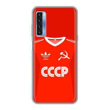 Силиконовый чехол на TCL 20L с принтом Флаг Герб СССР