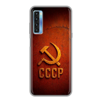 Силиконовый чехол на TCL 20L с принтом Флаг Герб СССР Силиконовый чехол на TCL 20L с принтом Флаг Герб СССР