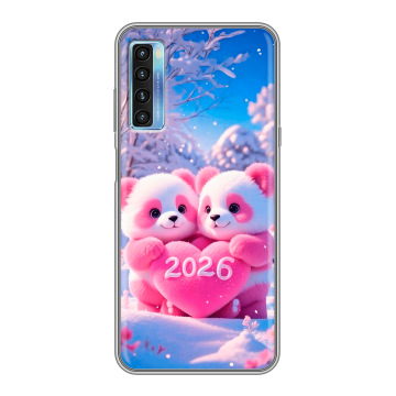Силиконовый чехол на TCL 20L с принтом Новый год