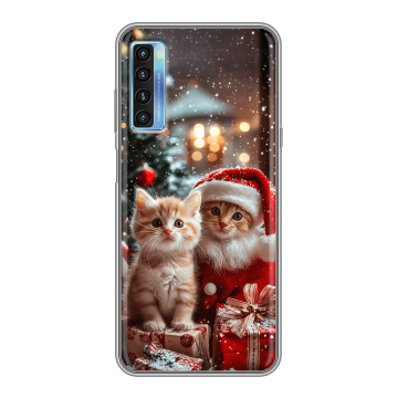 Силиконовый чехол на TCL 20L с принтом Новый год