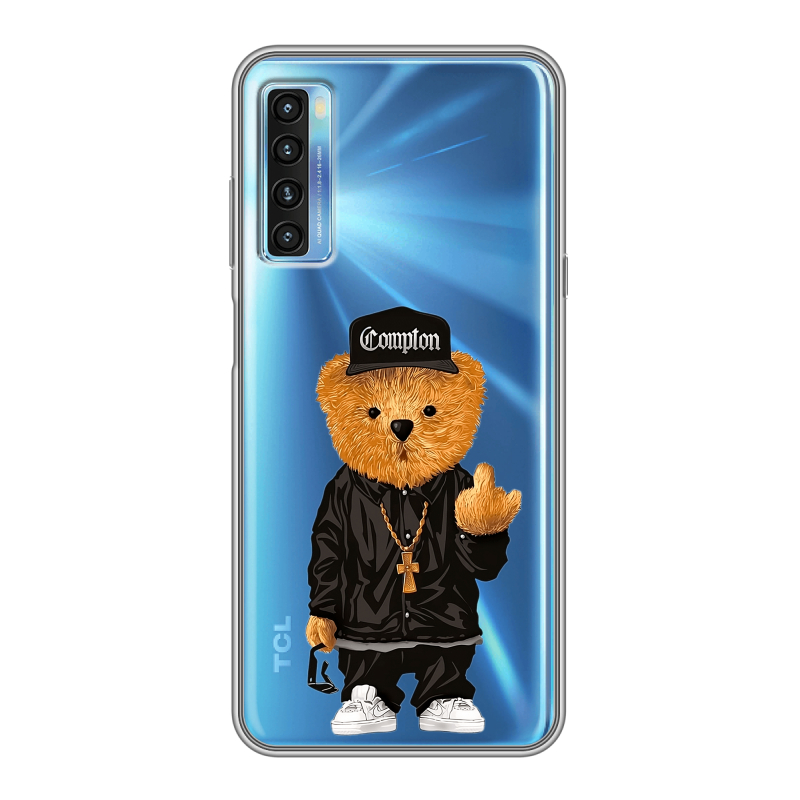 Силиконовый чехол на TCL 20L с принтом Мишка Силиконовый чехол на TCL 20L с принтом Мишка