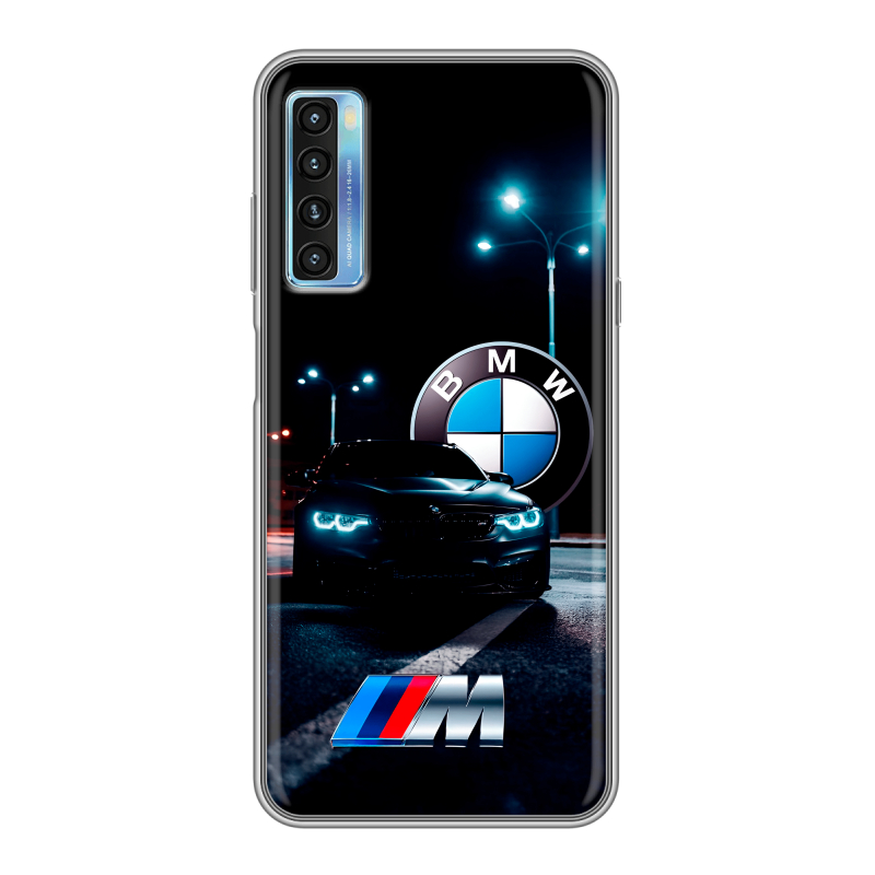 Силиконовый чехол на TCL 20L с принтом БМВ BMW Силиконовый чехол на TCL 20L с принтом БМВ BMW