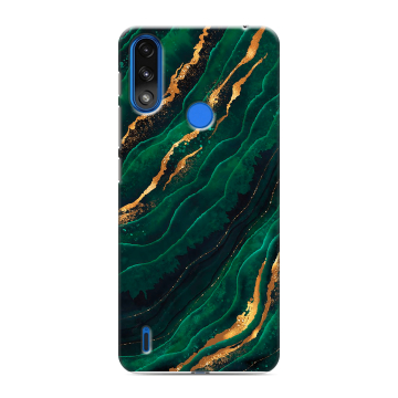 Силиконовый чехол на Lenovo K13 с принтом Мрамор зеленое золото