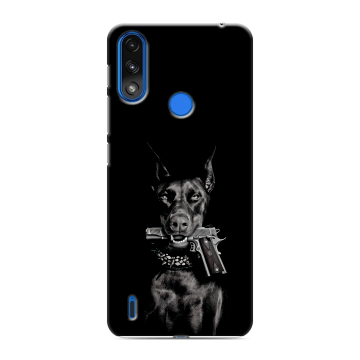 Силиконовый чехол на Lenovo K13 с принтом Доберман и пистолет