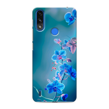 Силиконовый чехол на Lenovo K13 с принтом Голубые цветы