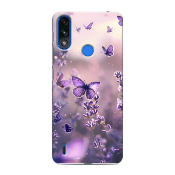 Силиконовый чехол на Lenovo K13 с принтом бабочки и лаванда