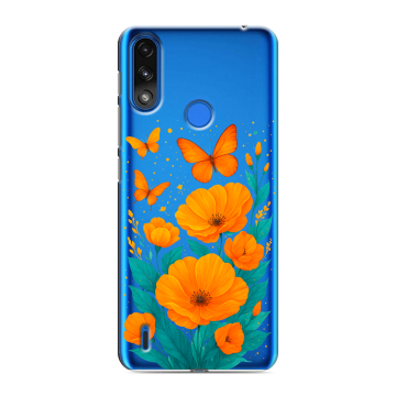 Силиконовый чехол на Lenovo K13 с принтом цветы бабочки